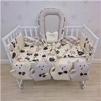 Комплект постельного белья 16 пр (борт + пододеяльник + одеяло + наволочка + 2подушки + простынь + гнездо (бязь) (№1172-0-1бб_03) цвета в ассортименте