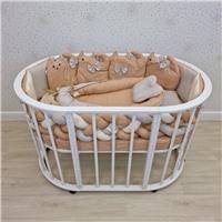 Комплект постельного белья 16 пр (борт + пододеяльник + одеяло + наволочка + 2подушки + простынь + гнездо (бязь) (№1173-0-1бб_03) цвета в ассортименте