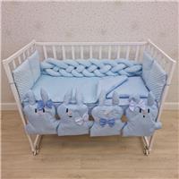 Комплект постельного белья 16 пр (борт + пододеяльник + одеяло + наволочка + подушка + простынь (плюш/бязь) (№1178-0-1бб_03) цвета в ассортименте