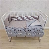 Комплект постельного белья 16 пр (борт + пододеяльник + одеяло + наволочка + подушка + простынь (плюш/бязь) (№1179-0-1бб_03) цвета в ассортименте