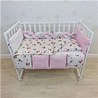 Комплект постельного белья 14 пр (борт + пододеяльник + одеяло + наволочка + подушка + простынь (бязь) коса (№1155-0-1бб_04) цвета в ассортименте