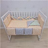 Комплект постельного белья 14 пр (борт + пододеяльник + одеяло + наволочка + подушка + простынь (бязь) коса (№1155-0-1бб_06) цвета в ассортименте