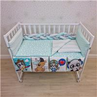 Комплект постельного белья 14 пр (борт + пододеяльник + одеяло + наволочка + подушка + простынь (бязь) коса (№1162-0-1Кбб_03) цвета в ассортименте