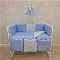 Комплект постельного белья 14 пр (балдахин + борт + пододеяльник + одеяло + наволочка + подушка + простынь (бязь) 6кв+2пр (№1146-0-1_04) цвета в ассортименте