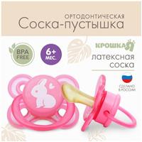 Соска - пустышка ортодонтическая, латекс, +6мес., «Зайчик» (№9112930)