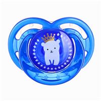 Соска- пустышка ортодотническая «Мишка» с колпачком, +6 мес., голубой (№9844206)