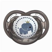Соска- пустышка ортодотническая «Слоник» с колпачком, +0 мес., черный (№10095569)