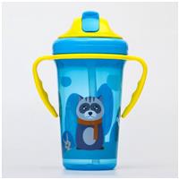 Поильник детский с силиконовой трубочкой, 300 мл., с ручками, цвет голубой (№4770847)