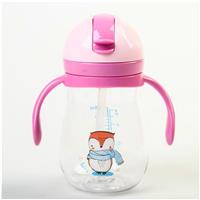 Поильник детский с трубочкой, с ручками, 260 мл, цвет розовый (№4591128)