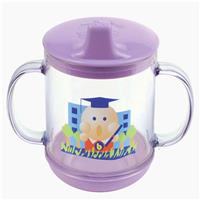 Поильник с ручками с нескользящим дном (прозрачный пластик) (№1933С)