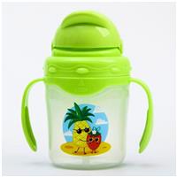 Поильник с силиконовой трубочкой «Веселье», с ручками, 250 мл., МИКС (№4756852)