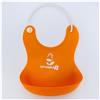 Нагрудник для кормления силиконовый с карманом, цвет оранжевый (№2357273)