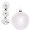 Набор елочных шаров 3шт 8см Глянец серебро 183-921