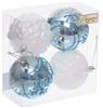 Набор елочных шаров 4шт 7см Метелица белый/голубой 201-5153