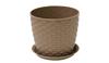 Кашпо Ротанг 3л М3082 бежевое с поддоном (24)