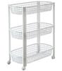 Этажерка овощная 3-х секционная М2730 на колесиках белая (4)