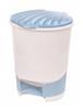 Ведро для мусора с педалью М1381 10л бежевое/синее (2)