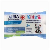 Влажные салфетки AURA, детские 3+, 15 шт. (№5426625)