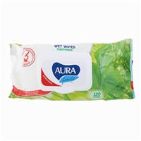Влажные салфетки AURA FAMILY, для всей семьи, с антибактериальным эффектом 120 шт (№3823764)