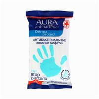 Влажные салфетки Aura Алоэ, антибактериальные, 15 шт. (№1386043)