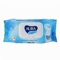 Влажная туалетная бумага AURA ULTRA COMFORT с крышкой, цвет микс, 50 шт (№3573177)