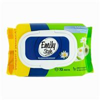 Влажная туалетная бумага Emily Style, растворяющаяся, с крышкой 72 шт (№4921407)