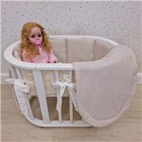 Комплект постельного белья в кукольную кроватку (5 предметов, подушки/бязь) (№КуклКПБ3_49) цвета в ассортименте