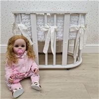 Комплект постельного белья в кукольную кроватку (5 предметов, подушки/велюр) (№КуклКПБ4_29) цвета в ассортименте