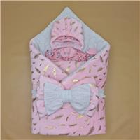 Комплект на выписку 6 пр: одеяло+комбинезон+шапочка+чепчик+рукавички+бант (№1886в-0-2_о_07) цвета в ассортименте