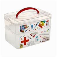 Контейнер универсальный Multi box, 2 секции, с ручкой и декором, рисунок МИКС (№1100056)