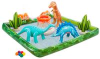 Надувной детский бассейн INTEX Игровой центр Jurassic Adventure 201х201х36 см, арт. 56132