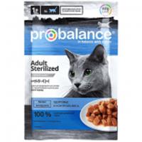 Влажный корм ProBalance для стерилизованных и кастрированных кошек 85г Stelilized, Россия, код 30605170041, штрихкод 464001198084, артикул ВЭЛ084 (ВЭЛ084)