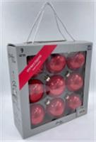 НАБОР СТЕКЛЯННЫХ ШАРОВ Ø 8 СМ 9 ШТ. КРАСНЫЙ В КОРОБКЕ, КИТАЙ, код 75009000178, штрихкод 871383213879, артикул 13879