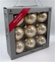 НАБОР СТЕКЛЯННЫХ ШАРОВ Ø 8 СМ 9 ШТ. ШАМПАНЬ В КОРОБКЕ, КИТАЙ, код 75009000177, штрихкод 871383213873, артикул 13873