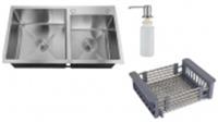 Набор 3 в 1 РМС MR-7843 (кухонная мойка+корзина раздвижная+дозатор врезной), Китай, код 0270200221, штрихкод 463005356212