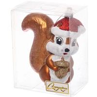 Елочное украшение Белочка в колпачке 8х6х10см 916-1617