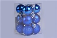Набор елочных шаров 12шт 30мм NYLR0001-2 синий 257630