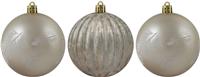 Набор елочных шаров 3шт d8см Пёрышки SYQF-012242 шампань