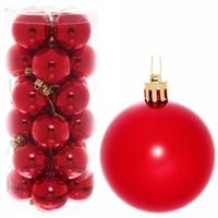 Набор елочных шаров 24шт 6см Глянец красный 201-0639