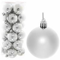 Набор елочных шаров 24шт 6см Глянец серебро 201-0641
