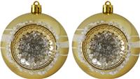 Набор елочных шаров 2шт d8см Кратеры SYQF-0122158 золото