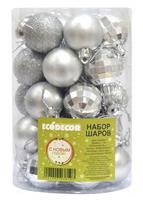 Набор елочных шаров 34шт d4см SYQA-0122356 серебро