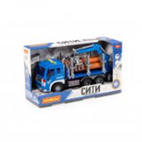 Автомобиль инерционный лесовоз Сити со светом и звуком, синий, в коробке, Беларусь, код 83505030106, штрихкод 481034409605, артикул П-96050