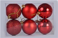 Набор елочных шаров 6шт 60мм NYLR0059-1 красный 257581