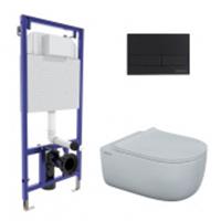 Комплект Berges для подвесного унитаза инсталляция NOVUM525, L5 Soft черная, EGO XL 54 см, Россия, код 02112070001, штрихкод 461009579095, артикул 043234