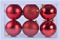 Набор елочных шаров 6шт 80мм NYLR0002-1 красный 257591