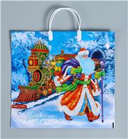 Сумка ПВД 37х35 ручка НГ Сказочный поезд