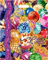 Сумка ПВД 41х51 прорубная ручка НГ Новогодние шары