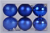 Набор елочных шаров 6шт 60мм NYLR0059-2 синий 257582