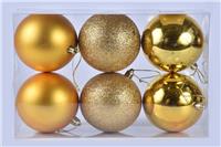 Набор елочных шаров 6шт 80мм NYLR0002-3 золото 257592
